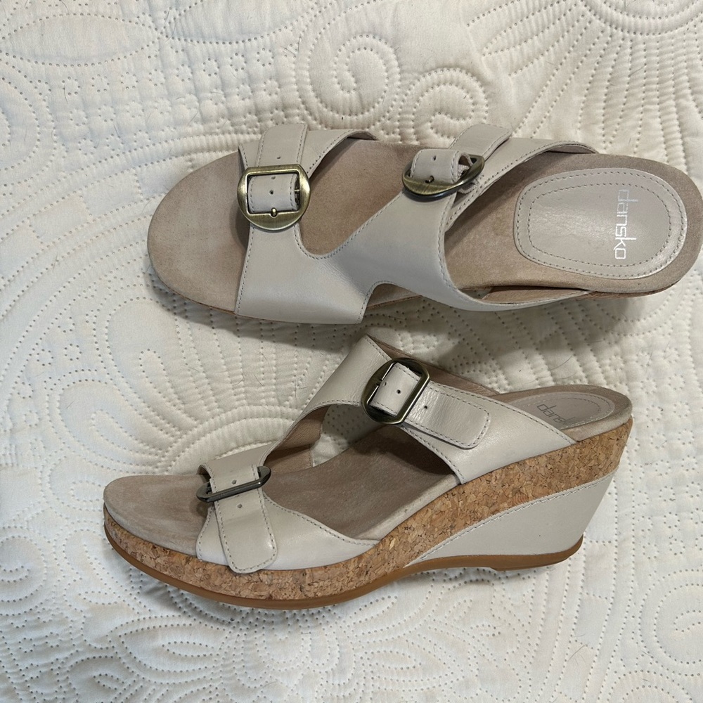 Dansko Carla slip on cork wedge sandals